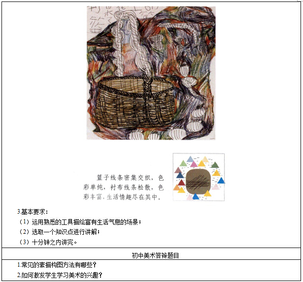 2017上半年初中美术教师资格证面试真题