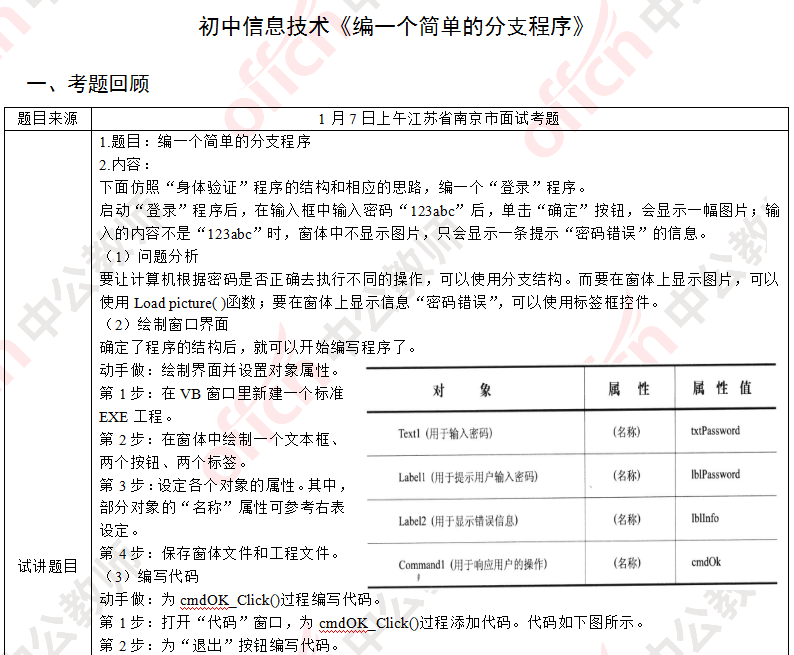 信息技术教师资格真题解析