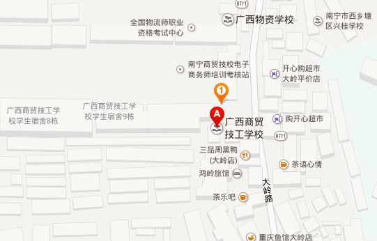广西商贸技工学校二级建造师区直考点地图 